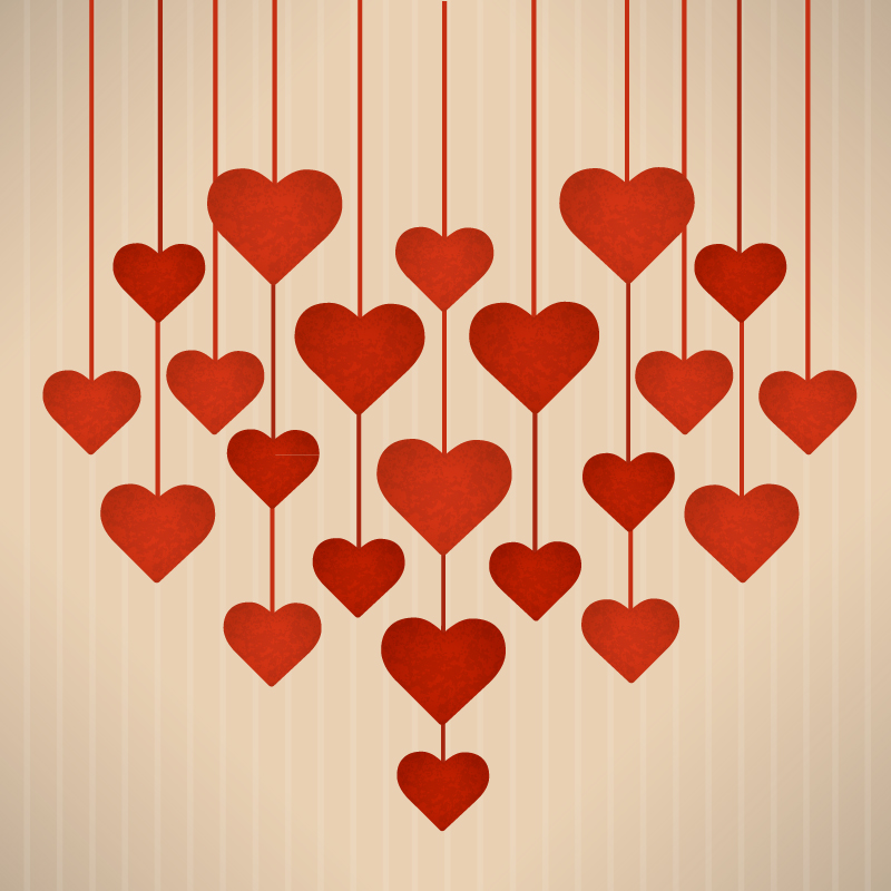 Love Charm red background vector material
