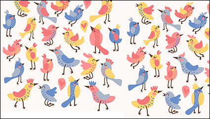 Cartoon bird seamless background vector material