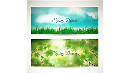 2 Spring Nature banner vector material