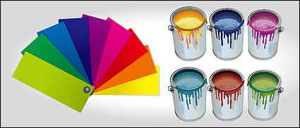 Vector paint and color cardboard material