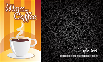Line and coffee background clutter vector material