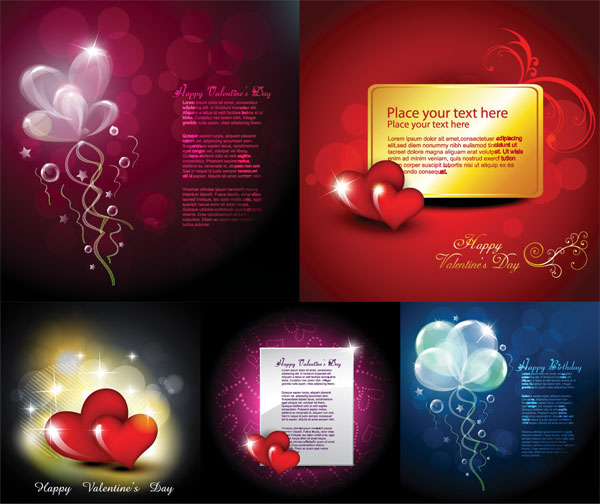 Romantic love eCards element vector material

