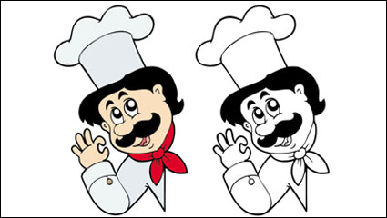 Cartoon characters chef 06 - vector