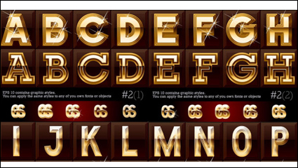 Starry Art letters 01 - Vector material