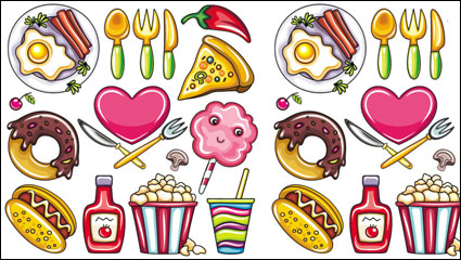 Cartoon food vector material -02