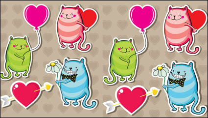 Cartoon Valentine illustrator 06 - vector material