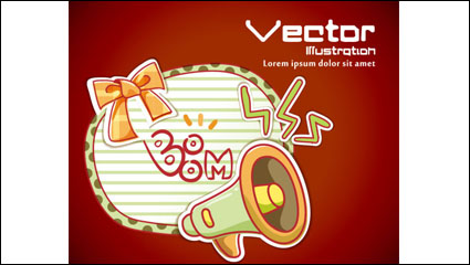 Cartoon label background 03 - vector material