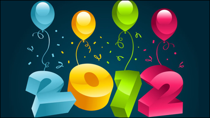2012 WordArt background 02 - vector material
