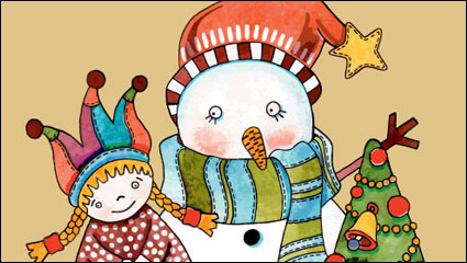 Christmas cartoon illustrator 01 - vector material