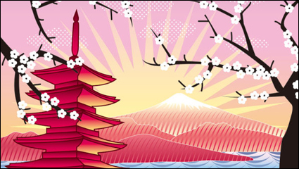 Cartoon landmark 03 - vector material