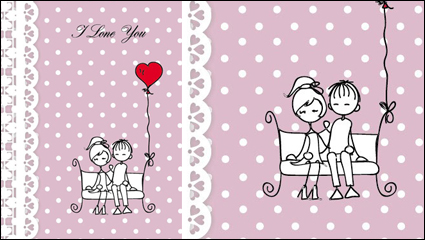 Line art illustration Valentine 03 - vector material