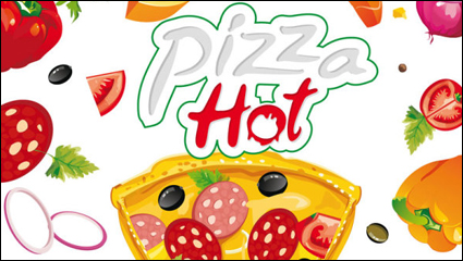 Cartoon pizza 02 - vector material