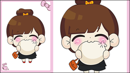 Cute girls vector material