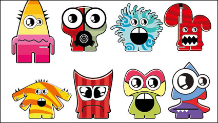 Cartoon Little Monsters 01 - vector material